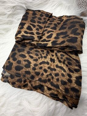 Leopard Print Scarf/Wrap - Brown & Black Animal Print